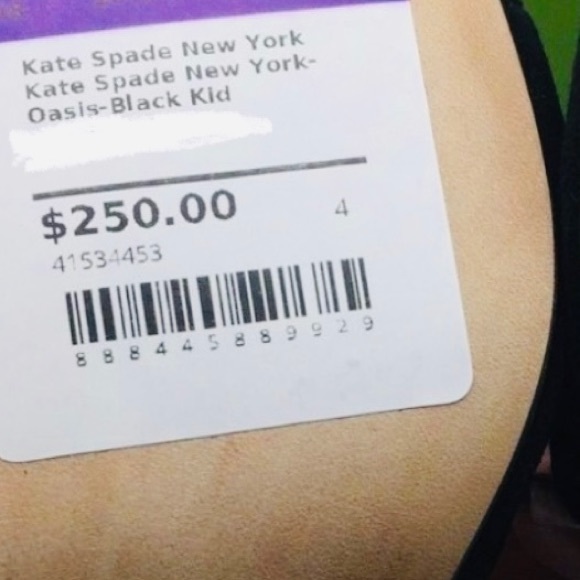 Kate Spade Oasis Black Suede Embroidered Block Heel Sandals - Picture 8 of 8